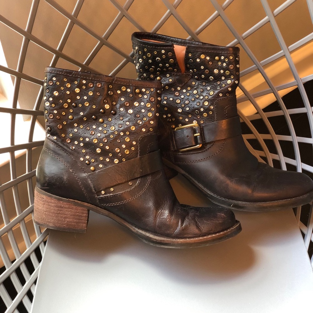 Lucky brown embellished ankle boots